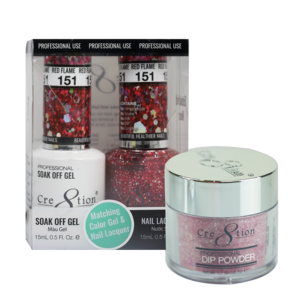 Cre8tion 3in1 Dipping Powder + Gel Polish + Nail Lacquer, 151, Red Flame, 3104-0751 OK0117VD