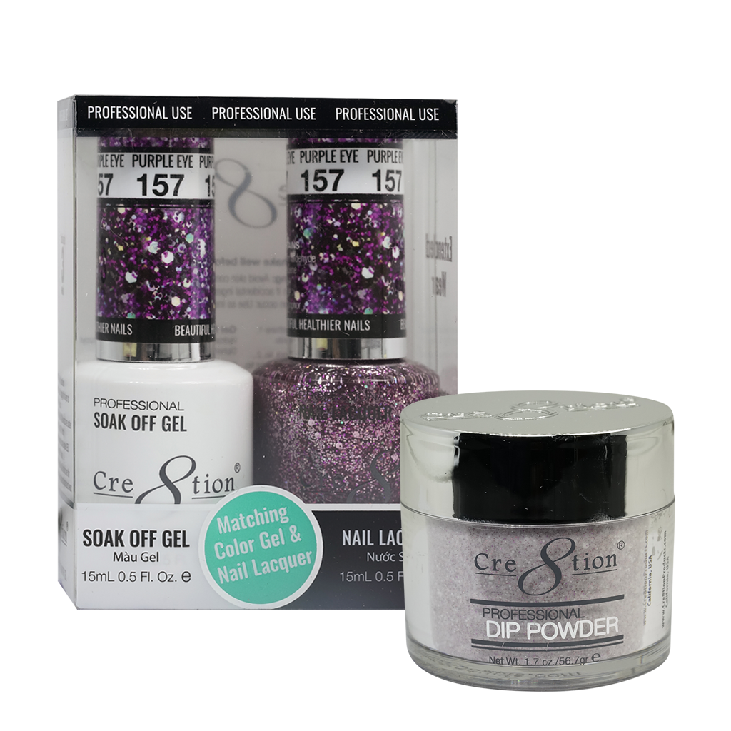 Cre8tion 3in1 Dipping Powder + Gel Polish + Nail Lacquer, 157, Amethyst Geode, 3104-0757 OK0117VD