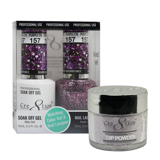 Cre8tion 3in1 Dipping Powder + Gel Polish + Nail Lacquer, 157, Amethyst Geode, 3104-0757 OK0117VD