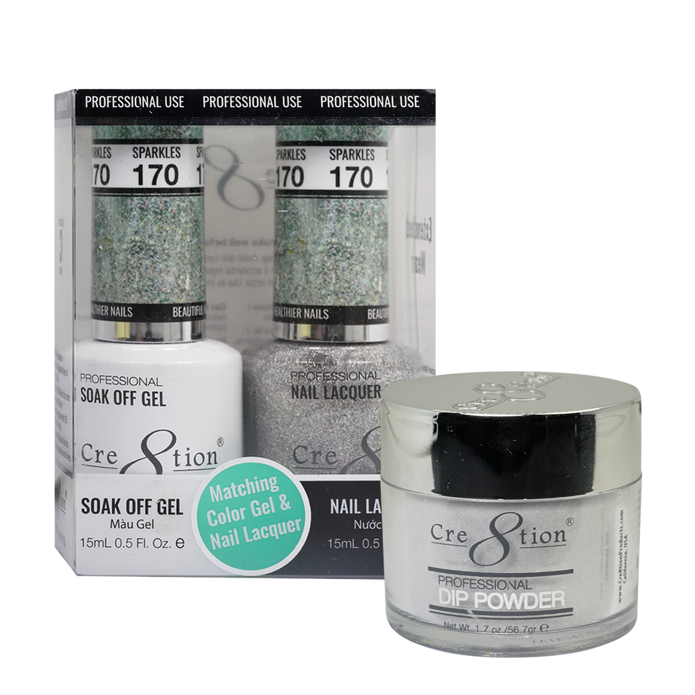 Cre8tion 3in1 Dipping Powder + Gel Polish + Nail Lacquer, 170, Sparkles, 3104-0770 OK0117VD