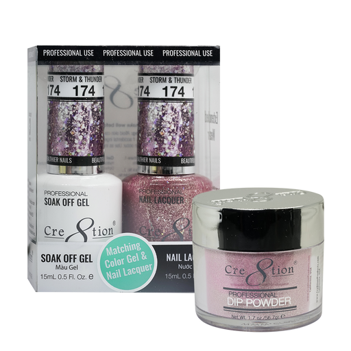 Cre8tion 3in1 Dipping Powder + Gel Polish + Nail Lacquer, 174, Storm & Thunder, 3104-0774 OK0117VD