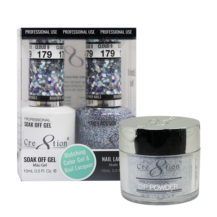 Cre8tion 3in1 Dipping Powder + Gel Polish + Nail Lacquer, 179, Cloud 9, 3104-0779 OK0117VD