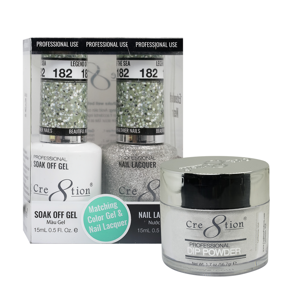Cre8tion 3in1 Dipping Powder + Gel Polish + Nail Lacquer, 182, Legend Of The Sea, 3104-0782 OK0117VD