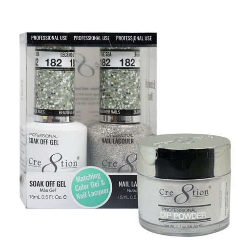 Cre8tion 3in1 Dipping Powder + Gel Polish + Nail Lacquer, 182, Legend Of The Sea, 3104-0782 OK0117VD