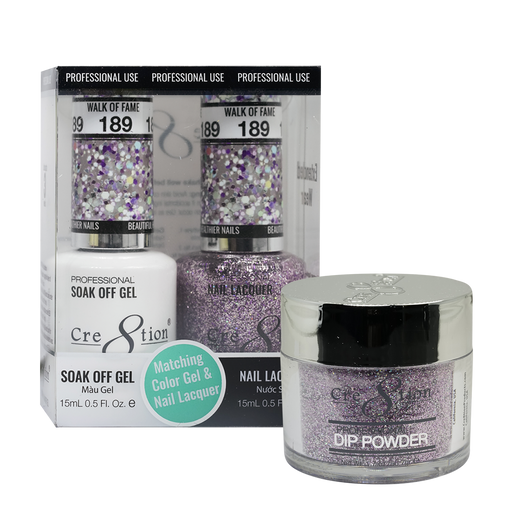Cre8tion 3in1 Dipping Powder + Gel Polish + Nail Lacquer, 189, Walk Of Fame, 3104-0789 OK0117VD