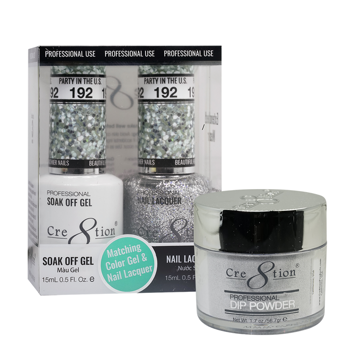 Cre8tion 3in1 Dipping Powder + Gel Polish + Nail Lacquer, 192, Enter The Room, 3104-0792 OK0117VD