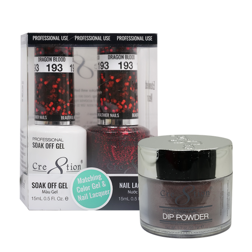 Cre8tion 3in1 Dipping Powder + Gel Polish + Nail Lacquer, 193, Dragon Blood, 3104-0793 OK0117VD