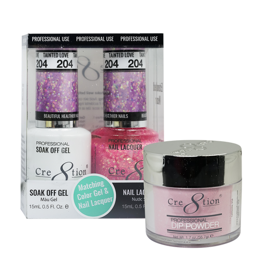 Cre8tion 3in1 Dipping Powder + Gel Polish + Nail Lacquer, 204, Tainted Love, 3104-0804 OK0117VD