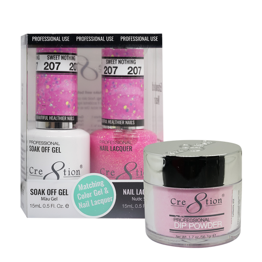 Cre8tion 3in1 Dipping Powder + Gel Polish + Nail Lacquer, 207, Sweet Nothing, 3104-0807 OK0117VD