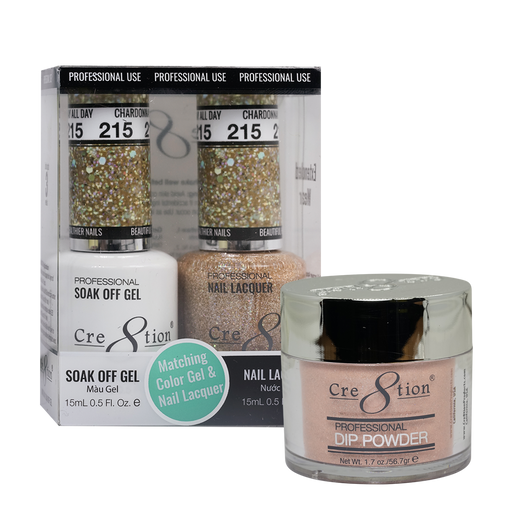 Cre8tion 3in1 Dipping Powder + Gel Polish + Nail Lacquer, 215, Chardonnay All Day, 3104-0815 OK0117VD