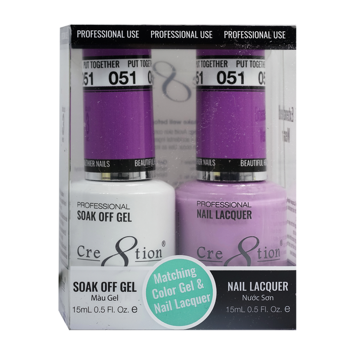 Cre8tion Gel Polish And Nail Lacquer, 051, 0.5oz, 0916-0892