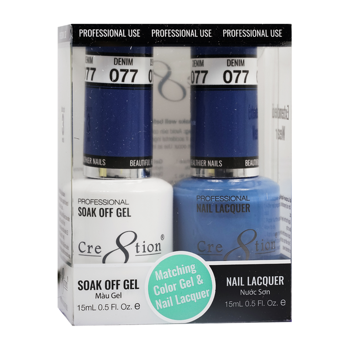 Cre8tion Gel Polish And Nail Lacquer, 077, 0.5oz, 0916-0918