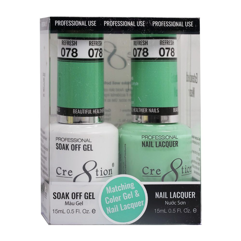 Cre8tion Gel Polish And Nail Lacquer, 078, 0.5oz, 0916-0919