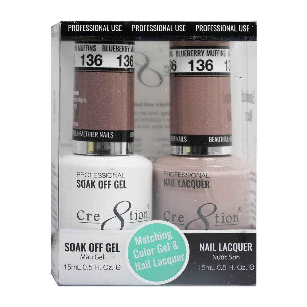Cre8tion Gel Polish And Nail Lacquer, 136, 0.5oz, 0916-0977