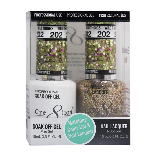 Cre8tion Gel Polish And Nail Lacquer, 202, 0.5oz, 0916-1410