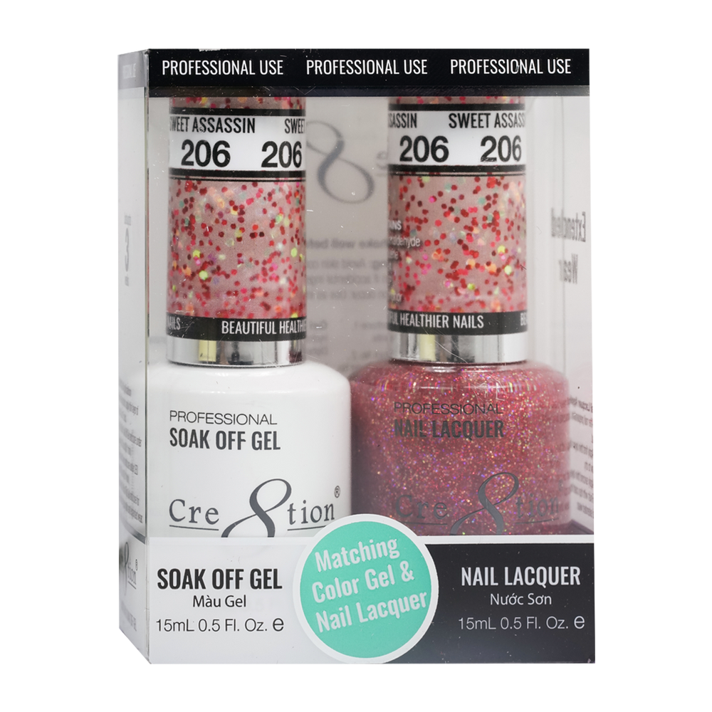 Cre8tion Gel Polish And Nail Lacquer, 206, 0.5oz, 0916-1414