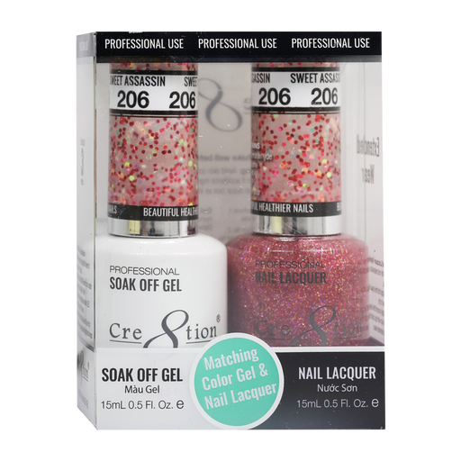Cre8tion Gel Polish And Nail Lacquer, 206, 0.5oz, 0916-1414