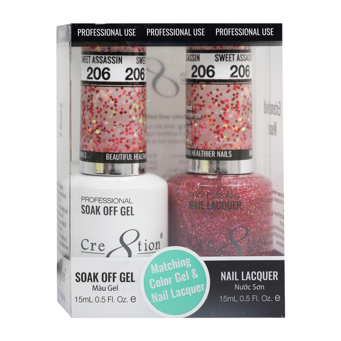 Cre8tion Gel Polish And Nail Lacquer, 206, 0.5oz, 0916-1414