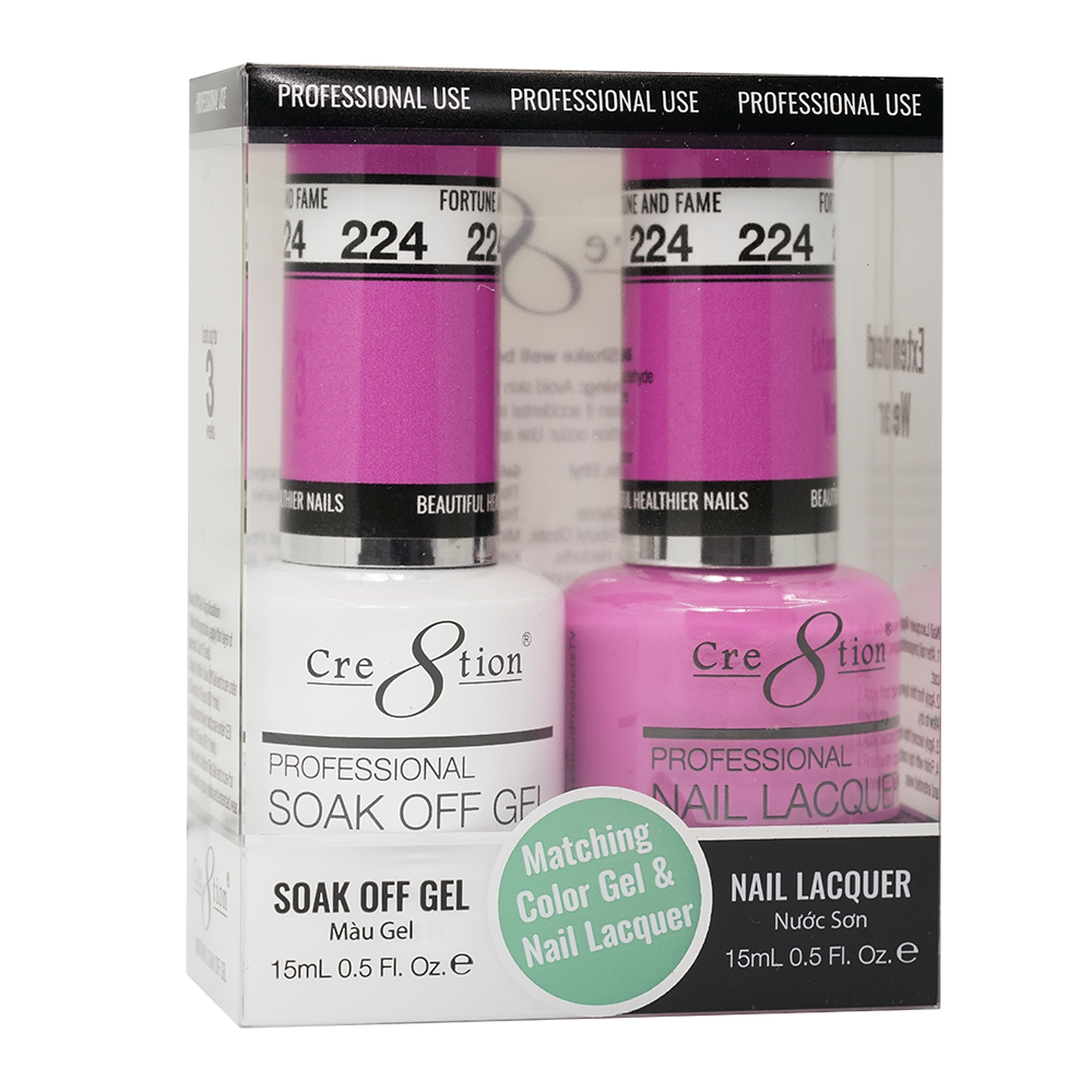 Cre8tion Gel Polish And Nail Lacquer, 224, 0.5oz, 0916-1432