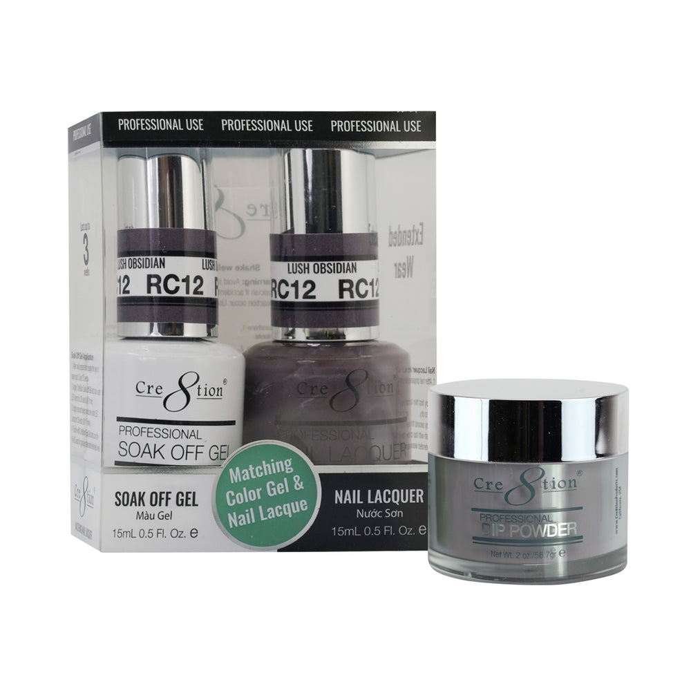 Cre8tion 3in1 Dipping Powder + Gel Polish + Nail Lacquer, Rustic Collection, RC12 KK1206