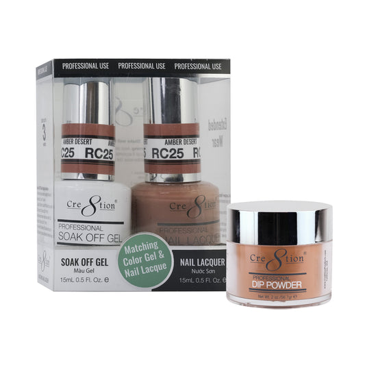 Cre8tion 3in1 Dipping Powder + Gel Polish + Nail Lacquer, Rustic Collection, RC25 KK1206