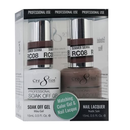 Cre8tion Gel Polish & Nail Lacquer, Rustic Collection, RC08, 0.5oz KK1712