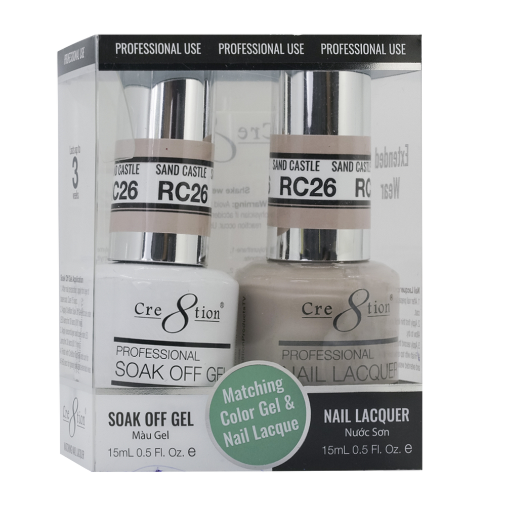 Cre8tion Gel Polish & Nail Lacquer, Rustic Collection, RC26, 0.5oz KK1712