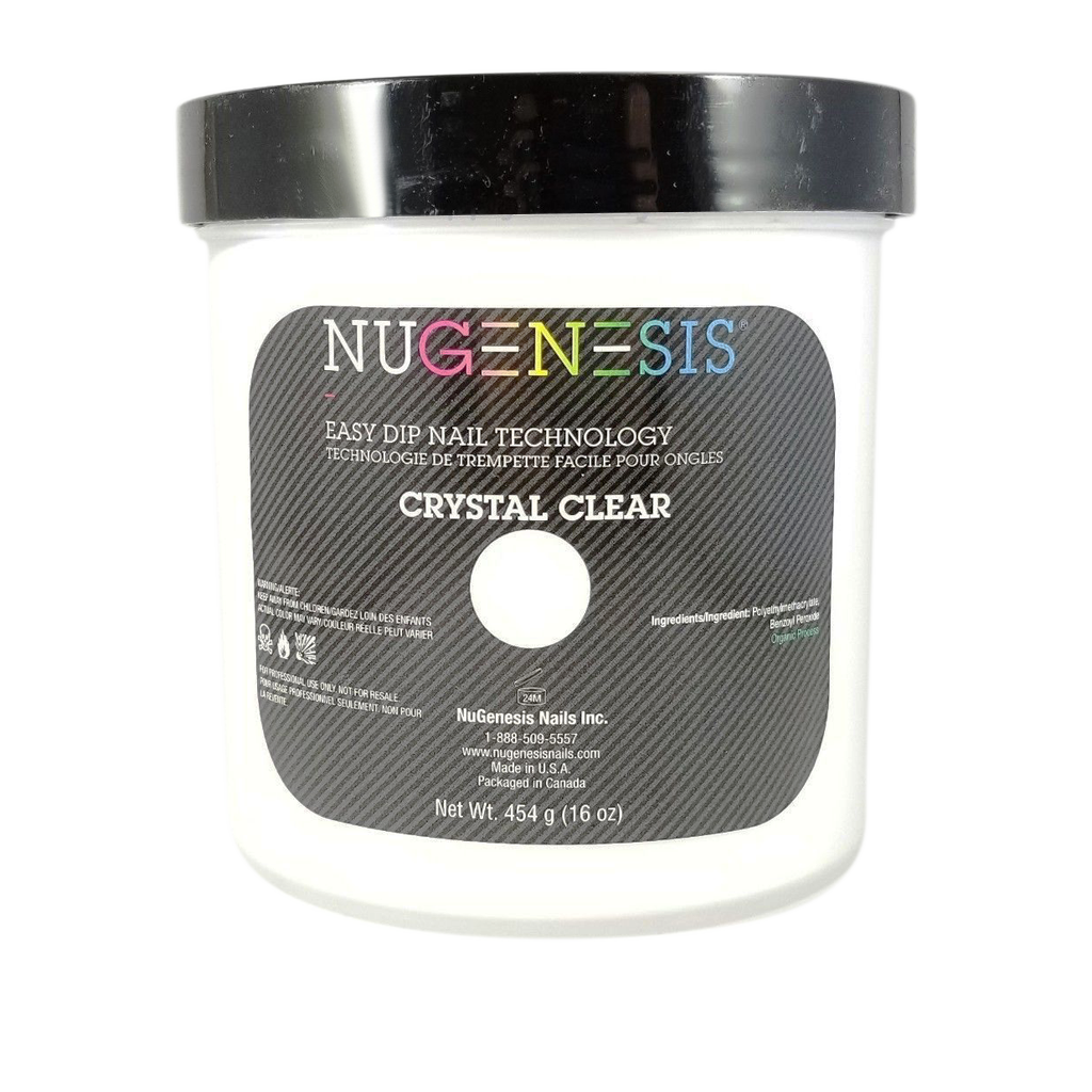 Nugenesis Dipping Powder, Pink & White Collection, CRYSTAL CLEAR, 16oz