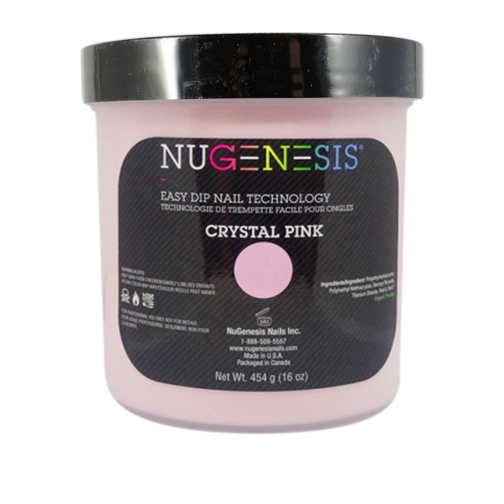 Nugenesis Dipping Powder, Pink & White Collection, CRYSTAL PINK, 16oz