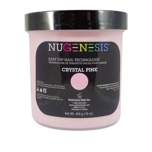 Nugenesis Dipping Powder, Pink & White Collection, CRYSTAL PINK, 16oz