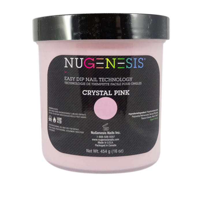 Nugenesis Dipping Powder, Pink & White Collection, CRYSTAL PINK, 16oz