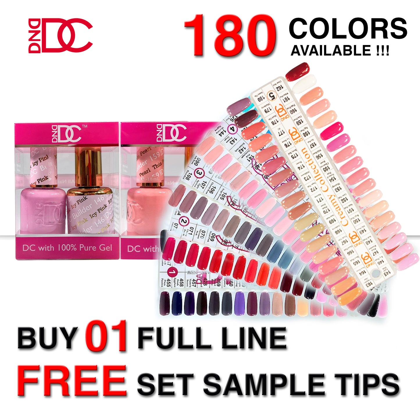 DC Nail Lacquer And Gel Polish, Full line of 180 colors (From 001 to 180). 0.5oz OK0317LK