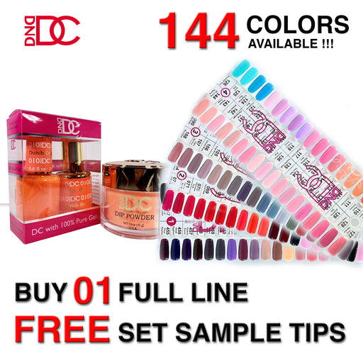 DC 3in1 Dipping Powder + Gel Polish + Nail Lacquer, Full line of 144 colors (from DC 001 to DC 144)