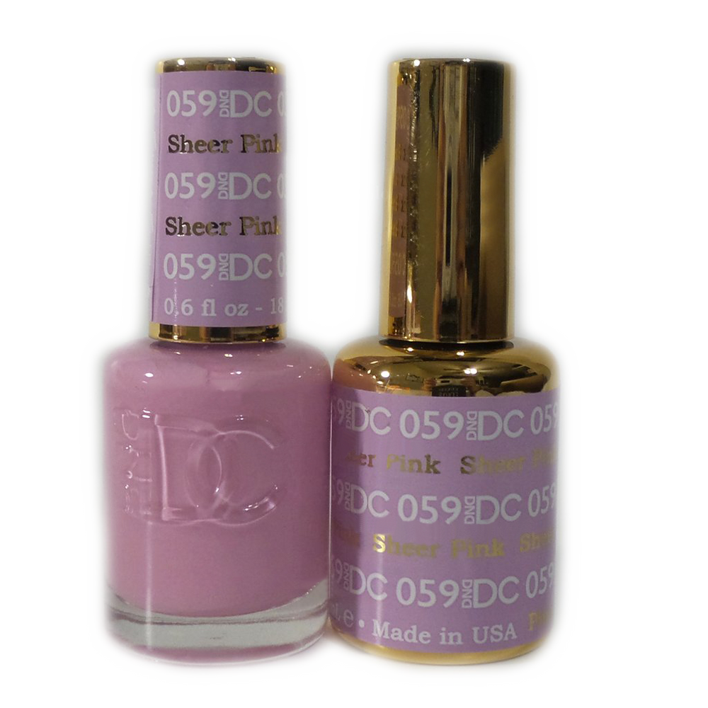 DC Nail Lacquer And Gel Polish, DC 059, Sheer Pink, 0.6oz MY0926