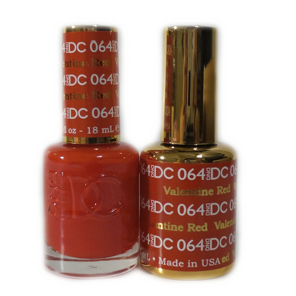 DC Nail Lacquer And Gel Polish, DC 064, Valentine Red, 0.6oz MY0926