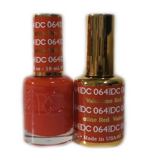 DC Nail Lacquer And Gel Polish, DC 064, Valentine Red, 0.6oz MY0926