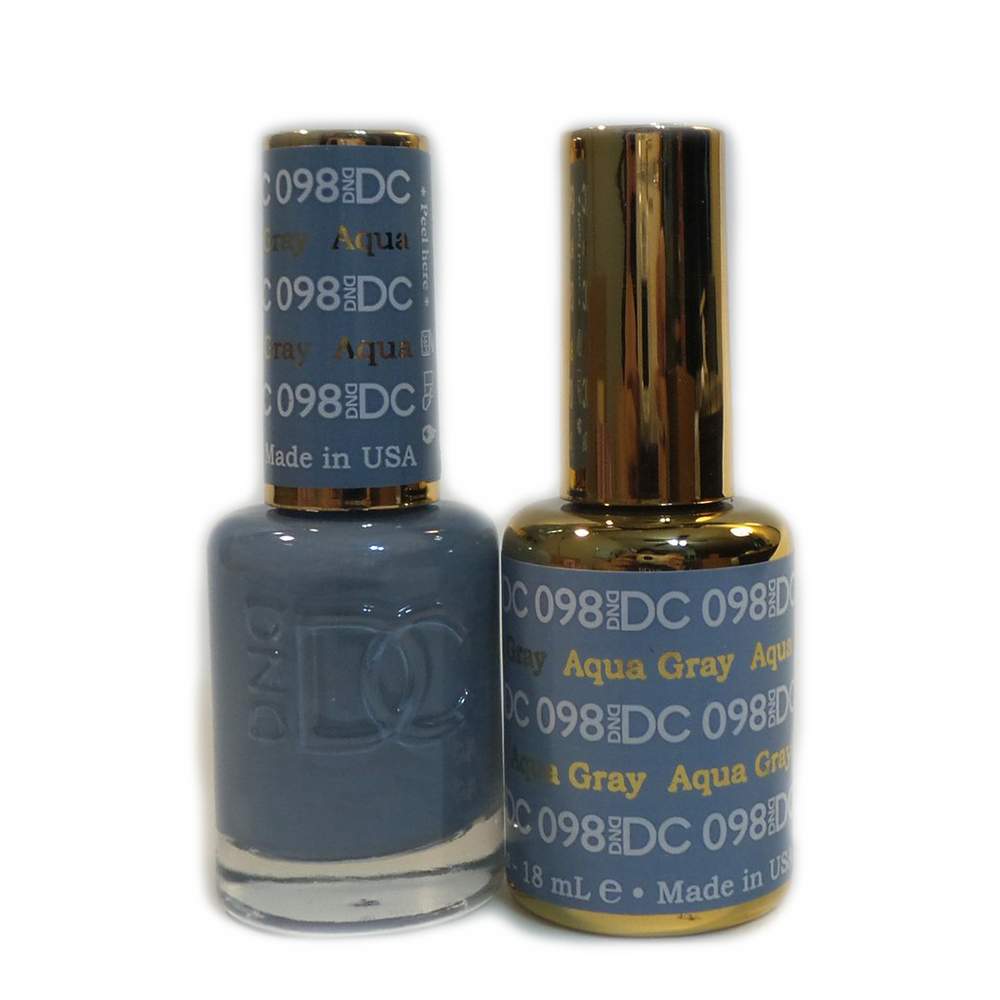 DC Nail Lacquer And Gel Polish, DC 098, Aqua Gray, 0.6oz MY0926