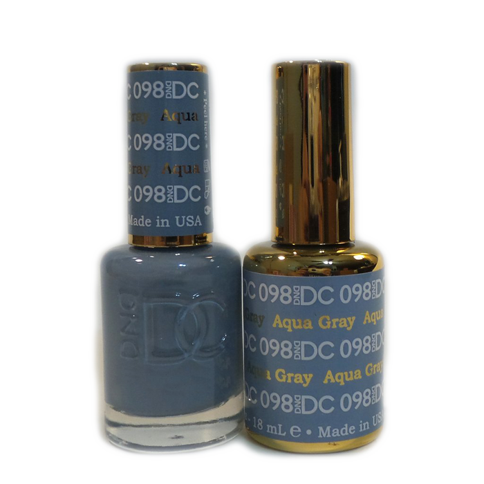 DC Nail Lacquer And Gel Polish, DC 098, Aqua Gray, 0.6oz MY0926