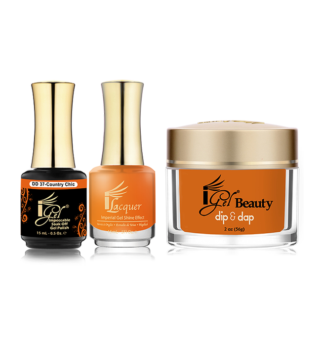 iGel 3in1 Dipping Powder + Gel Polish + Nail Lacquer, DD037, Country Chic OK0523VD