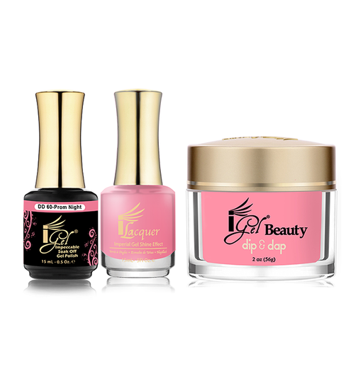 iGel 3in1 Dipping Powder + Gel Polish + Nail Lacquer, DD060, From Night OK0523VD