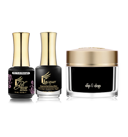 iGel 3in1 Dipping Powder + Gel Polish + Nail Lacquer, DD073, At Midnight OK0523VD