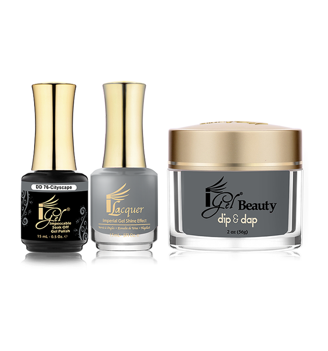 iGel 3in1 Dipping Powder + Gel Polish + Nail Lacquer, DD076, Citycape OK0523VD