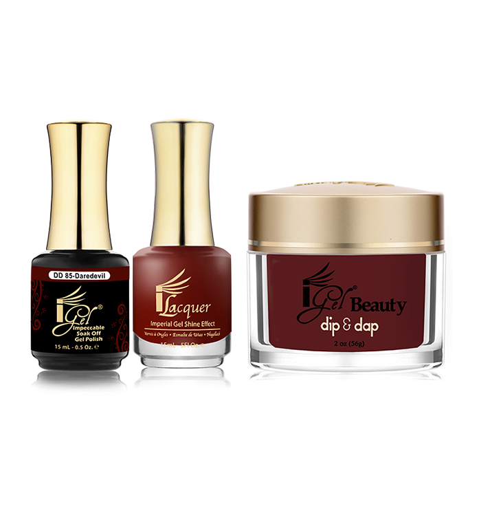 iGel 3in1 Dipping Powder + Gel Polish + Nail Lacquer, DD085, Daredevil OK0523VD