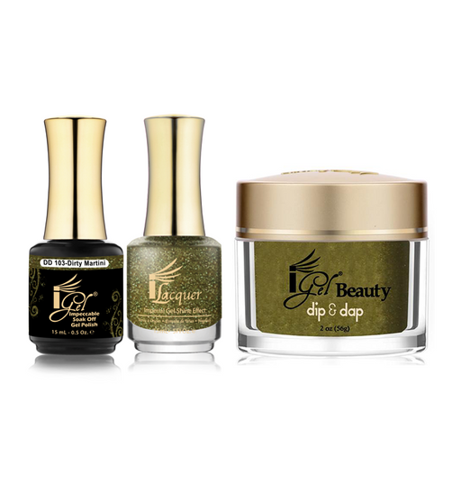iGel 3in1 Dipping Powder + Gel Polish + Nail Lacquer, DD103, Dirty Martini OK0523VD