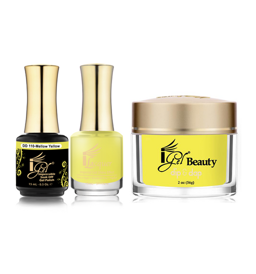 iGel 3in1 Dipping Powder + Gel Polish + Nail Lacquer, DD110, Mellow Yellow OK0523VD