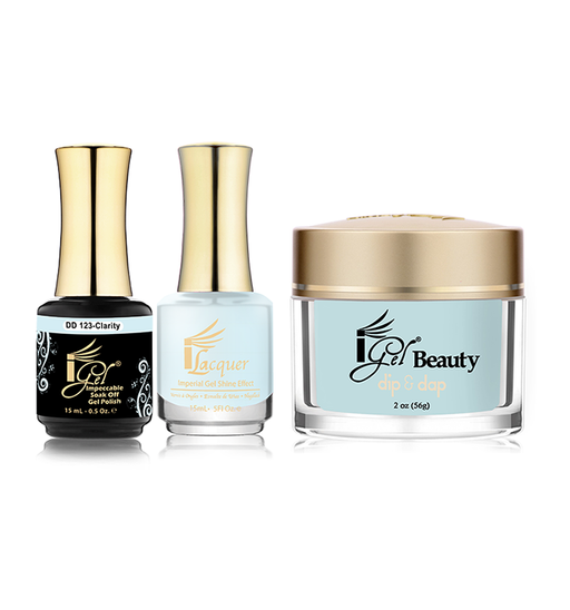 iGel 3in1 Dipping Powder + Gel Polish + Nail Lacquer, DD123, Clarity OK0523VD