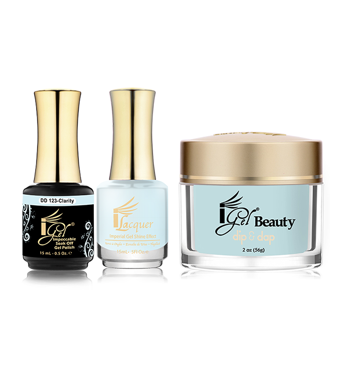 iGel 3in1 Dipping Powder + Gel Polish + Nail Lacquer, DD123, Clarity OK0523VD