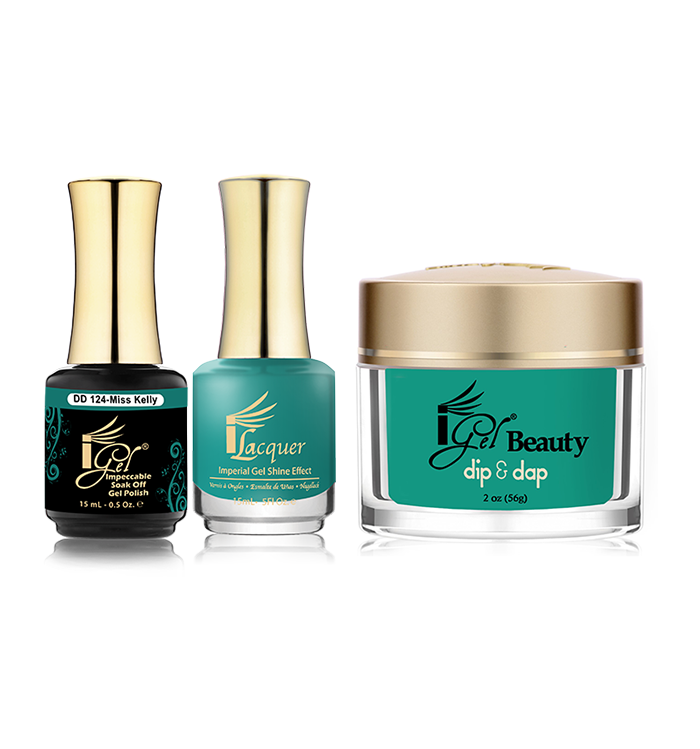 iGel 3in1 Dipping Powder + Gel Polish + Nail Lacquer, DD124, Miss Kelly OK0523VD
