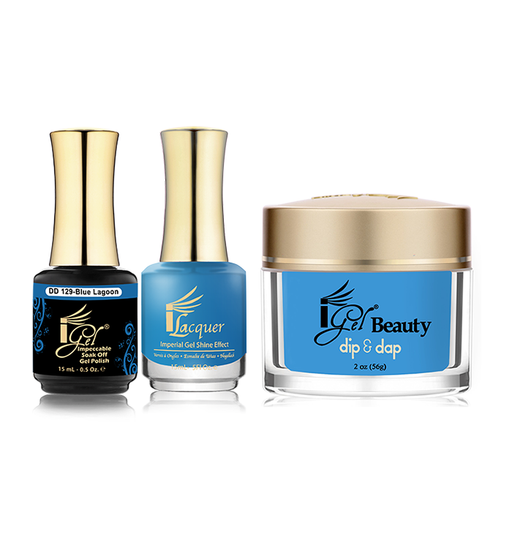 iGel 3in1 Dipping Powder + Gel Polish + Nail Lacquer, DD129, Blue Lagoon OK0523VD
