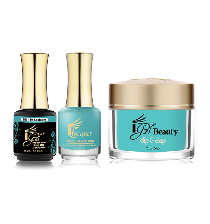 iGel 3in1 Dipping Powder + Gel Polish + Nail Lacquer, DD130, Seafoam OK0523VD